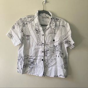Chico’s • Western Print Linen Shirt